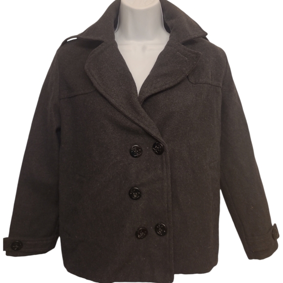Pea Coat Jacket Wool 10-12 by Urban Republic grey - Picture 1 of 5